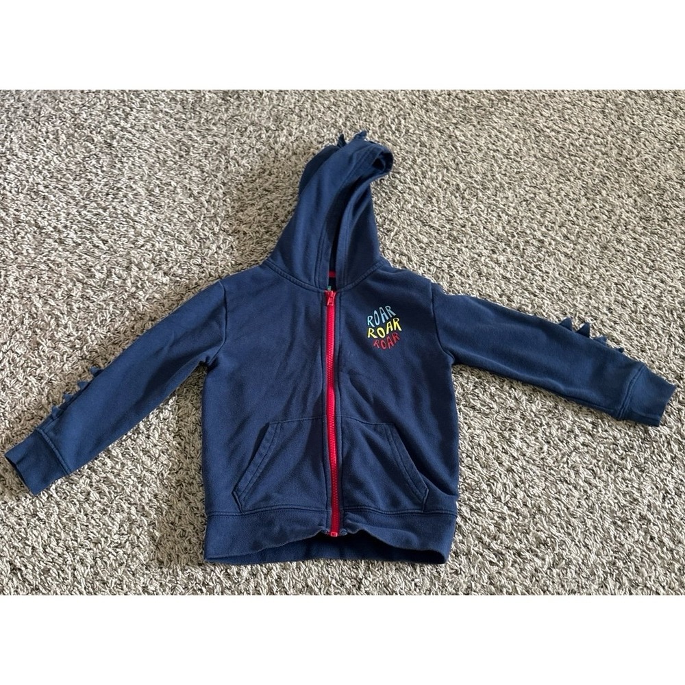 365 Kids Boys Navy Blue "Roar Roar Roar" Full Zipper Hoodie Size 5‎
